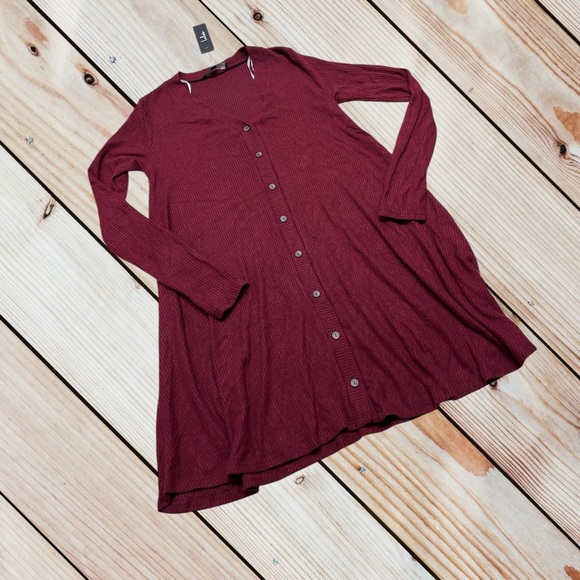 NWT Lulus XS Sweet Comfort Burgundy swing dress - Picture 2 of 11